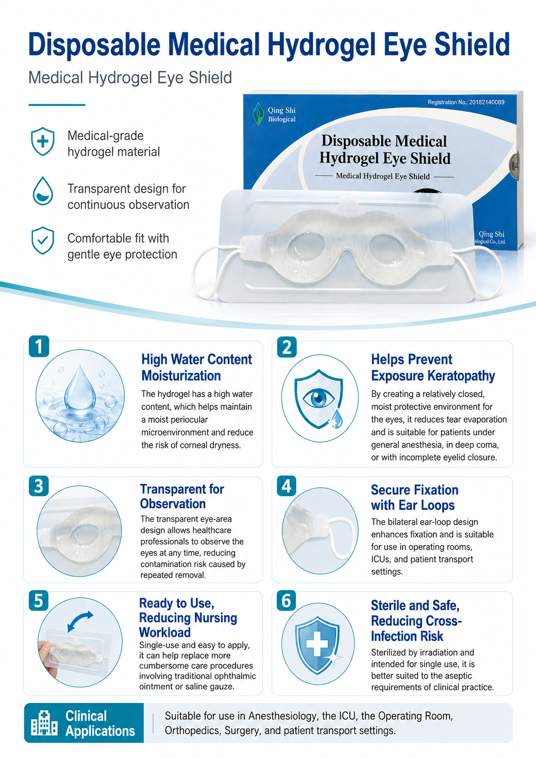 Disposable Medical Hydrogel Eye Patch